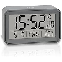 VORRINC Digitale wekkerradio met twee onafhankelijke wekkers, sluimerfunctie, achtergrondverlichting, datum, week, temperatuur, radioklok, automatische instelling, zomer, BWW, wintertijd, zwart
