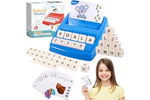 GUHAOOL Buchstaben Lernen Spiele(Englische Ausgabe), Lernspielzeug 2-in-1 für Buchstaben- und Zahlenspiele,Buchstaben Lernspiele Montessori Spielzeug ab 3-8 Jahre Geschenk für Vorschulkind Einschulung