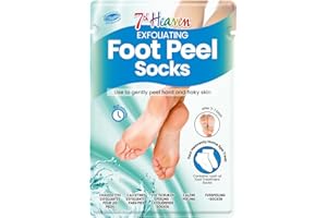 7th Heaven Exfoliating Foot Peel Socks -1 Pair Peeling Foot Mask with Glycolic Acid to Remove Hard Skin - Vegan Foot Mask for Soft, Smooth Feet in 60 Minutes - Baby Soft Foot Treatment