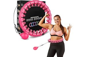 GENERIC Smart Weighted Hula Hoop, Adjustable Fitness Exercise Weighted Hula Ring Hoops, Weighted Hula Circle Fitness Ring with 360 Degree Auto-Spinning Ball - 24 Detachable Knots/Link