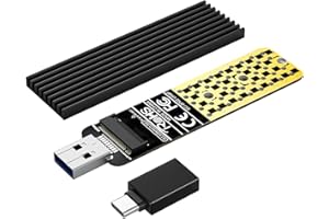 ANYOYO Boîtier SSD M.2 NVMe 10 Gbps USB 3.2 Gen 2 Boîtier SSD pour NVMe PCIe M-Key /B+M Key Adaptateur NVMe USB pour USB 3.2sans Outil M2 SSD Adaptateur USB C vers USB pour SSD 2242/2260/2280