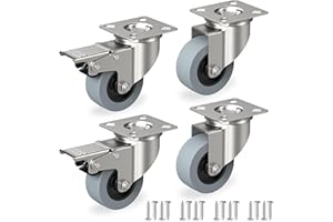 ‎RAVN HAMAN RAVN HAMAN 4er Set Möbelrollen 50 mm - Schwerlastrollen mit Bremse bis 35 kg pro Rad - Transportrollen für innen und außen - Lenkrollen für viele Bodenarten - Räder für Palettenmöbel