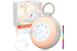 FUNYKICH Machine à Bruit Blanc Portable 24 Sons-Fonction d'enregistrement avec Veilleuse pour Enfant Adulte USB Rechargeable pour le Sommeil, la Chambre D'enfant et les Voyages-Abricot