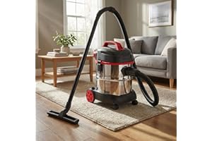 Alivio 20L Wet & Dry Vacuum Cleaner, Powerful 1200W Motor Wet and Dry Vacuum Cleaner with Advanced HEPA 13 Filtration, Powerful Cleaning for Every Mess, Carpets, Hard Floors (Red)