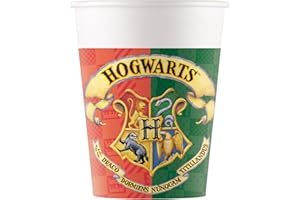 Procos 93506 – kubek imprezowy Harry Potter, maks. pojemność 200 ml, 8 sztuk, jednorazowy kubek z papieru, urodziny dziecka, naczynia na imprezę, FSC