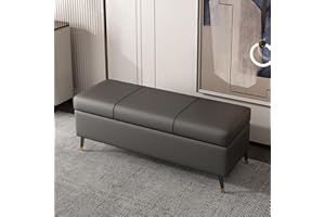 TPNJ Banco de dormitorio con almacenamiento, taburete de salón, silla de maquillaje, banco de almacenamiento de dormitorio, banco pie de cama, banco recibidor, banco de entrada, baul almacenaje madera ( Co