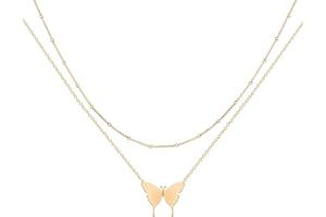 Jenosy Damen Layered Kette mit Vielzahl von Anhänger 18K Vergoldet Schlüsselbein Halskette Verstellbar Gold Silber Kette Zarte KugelKette Premium Schmuck Halskette Wasserfest & Hypoallergen