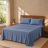 Degrees Home Premium Bed Sheet Set 16 x 200 cm 4 Pieces: Fitted Sheet, Top Sheet and 2 Pillowcases 50 x 80 cm - Brushed Micro