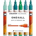 Molotow One4All 227HS Acrylic Marker Tropical Set (4.0 mm Line Width, High Coverage and Permanent, Quick Drying, Refillable, for Almost All Surfaces) Pack of 6 Assorted