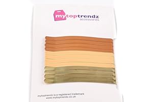 Mytoptrendz® 12 Pcs Jumbo Bobby Hair Pins Metal Wide Plain Coloured Flat Curved Grip Hair Clip Slides for Women Girls Thick Hair Styling Accessories (Gold Blonde-60mm Small)-
