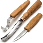BeaverCraft Wood Carving Knives Kit S14 - Carving Tools Spoons, Hook Knife, Chisels, Gouge for Bowls - Whittling Kit for Begi