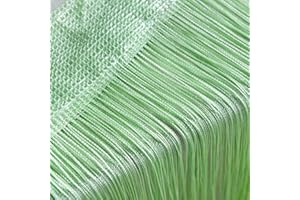 VIDILLO Zasłona na drzwi / panel ścienny z frędzlami, do okien, domu, na taras, do sypialni, na wesele, do restauracji, idealna ścianka działowa, dekoracyjne frędzle, poliester, światło-g, 100 x 200_cm