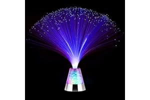 The Glowhouse Fibre Optic Ice Crystal Lamp Sensory Mood Light with Multi-Colour LEDs Decorative Table Lamp for Relaxation, Parties & Bedrooms (Colour Changing) - Batteries Included