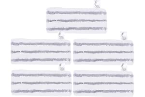 KEEPOW 5 Pack Steam Cleaning Microfibre Cloth Set for Karcher Steam Cleaner EasyFix SC2, SC3, SC4, SC5 Floor Nozzle, Updated Version, New Gray