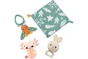 Fisher-Price Baby Sensory Toys So Many Senses Gift Set with Fine Motor Activities for Newborns, 4 Pieces, HRB17