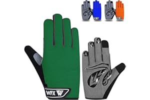 WFX Kinder-Fahrradhandschuhe für Jungen und Mädchen, für Jugendliche, Touchscreen, rutschfest, für Outdoor-Sport, Rennrad, Mountainbike, Gel-Polsterung, Fahrrad, Vollfinger-Handschuhe, 1 Paar