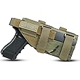 OneTigris Molle Pistol Holster, Universal Gun Holster Tactical Pistol Bags Right Hand Adjustable for Most Compact Medium Full Size Pistol