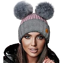 「pompom」 Printed Jersey Detachable Pompom Hat Small White Flowers On