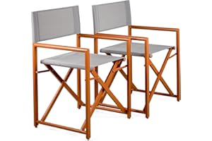 BRIGROS Estosa - Set Da 2 Sedie Da Regista Pieghevoli Alluminio, Sedie Da Giardino Richiudibili Con Struttura In Alluminio E Telo In Textilene, Sedie Pieghevoli Da Esterno, Coppia Sedie Regista (Mattone)