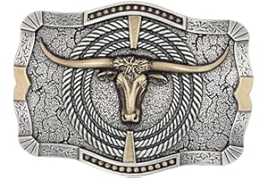 Montana Silversmiths Ropin’ Ready Longhorn Attitude Buckle, Silver, One size