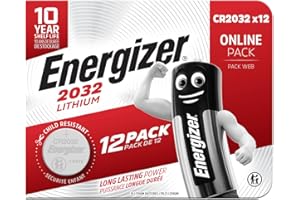 Energizer CR 2032 Pile Bouton (Lot de 12) - Piles Lithium 3V- pour L'Air Tag, Clés, appareils Maison, Sport et médicaux - Emballage sécurisé - Conservation 10 Ans [Exclusivité Amazon]