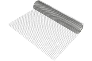 PRO-TEC pro.tec] Rete Metallica per recinzioni 100 cm x 25 m Acciaio zincato 1 Rotolo Rete per Voliere