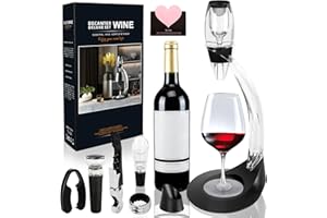 TOSUTO Decantador De Vino,Accesorios para Vino,Decantador De Vino con Soporte para Brazo,con Tapón De Vino Tinto,Cortador De Papel De Aluminio,Vertedor De Vino,Anillo Antifugas,Abridor De Botellas