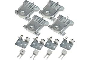 YUANQIAN Roulette Porte Coulissante Placard,Roulette Coulissant Armoire,Kit Coulissante pour Porte de Garde-robe Roues Vitrines,Remplacement Porte Rouleau,Charge 30kg (4 ensembles de rouleaux d'armoire)