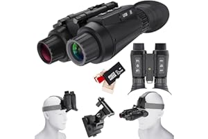Braveking1 Night Vision Goggles with 3D Vision Effect 8 X Digital Zoom Completely Independent Adjust Binoculars 4K Video Recording 7 Infrared Binocular for Adults, Viewing in 100% Darkness(32GB Card)