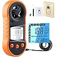 Digital Anemometer,Handheld Wind Speed Meter,Air Flow Velocity Meter for Measuring Wind Speed/Temperature with Backlight LCD,for Shooting, HVAC, Drone Flying,Windsurfing, Sailing, Surfing, Fishing