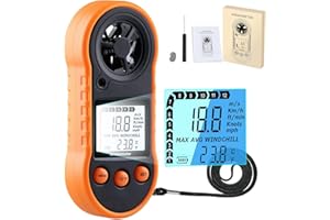 V·RESOURCING Digital Anemometer,Handheld Wind Speed Meter,Air Flow Velocity Meter for Measuring Wind Speed/Temperature with Backlight LCD,for Shooting, HVAC, Drone Flying,Windsurfing, Sailing, Surfing, Fishing