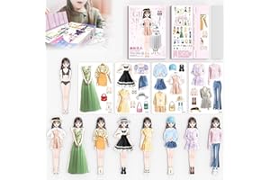 Ashopfun Magnetic Dress Up Baby,2024 New Magnetic Princess Dress Up Paper Doll,Magnetic Dress Up Dolls,Funny Magnetic Dress Up Travel Toys,Magnet People Clothes Puzzles Game for Girls Ages (Type A)