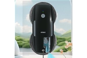Fmart T9 Robot Laveur de Vitre, Laveur de vitre Automatique, 3800pa de Aspiration puissante, Triple système de sécurité, Robot Nettoyeur vitre à télécommande