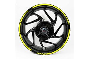 BIKE-label X700901VA Autocollant pour bord de jante de voiture et moto Jaune fluo 9 mm GP Style 17"