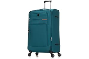 SKYLARK LUGGAGE Skylark 32" Extra Large Suitcase Super Lightweight Luggage 20% Expandable 4 Wheels Spinner 3-Digit Combination Lock Soft Shell Luggage Check in for 30kg (Oil Green, 162 litres)