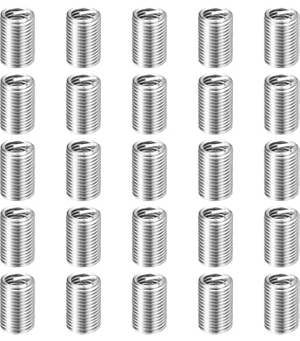 10Pcs 304 Stainless Steel Helical Wire Thread Inserts - 7/16-14 UNC, 3D Length (33.3mm) For Repairing Stripped Threads