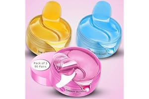VOGUENOW Under Eye Patches For Puffy Eyes (90 Pairs) Valentines Gift - Under Eye Patches for Dark circles and Puffiness - Under Eye Mask Treatment - 3 Flavors Valentine Gifts for Women, Galentines Day Gifts