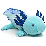 Uni-Toys - Axolotl (azzurro-fluorescente) – 32 cm (lunghezza) – Peluche animale acquatico – Peluche