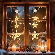 Qedertek Weihnachtsbeleuchtung Fenster – 2 Stück Schneeflocken-LED-Vorhänge, Batteriebetrieben, Timer, 2 Modi, Warmweiß – Für Kinderzimmer, Hochzeit & Party