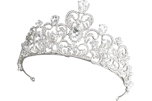 Moonight Wedding Crown for Bride Rhinestone Princess Tiara for Women Prom Queen Crown Pageant-Bridal Wedding Crown Handmade Hair Accessories Rose Gold Crown (Golden Crown Earring Necklace 3pcs)