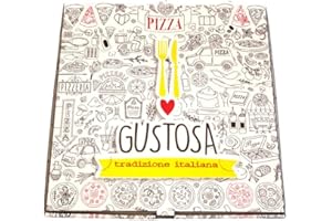 RFD Scatole per pizza box in cartone 100 pz da 33x33 H 3,5 cm per asporto di pizza cibi caldi e freddi