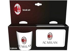 ILS I LOVE SHOPPING Set Regalo Portamerenda + Tazza in confezione regalo Tifoso Senza BPA per Ragazzi Prodotto Ufficiale (Milan)