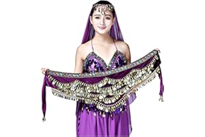 Aatpuss Bauchtanz Kostüm Hüfttuch, Bauchtanz-Hüftschal, Bauchtanz-Hüftschal für Frauen, Bauchtanzgürtel Bel, für in Bühnenaufführungen, Geburtstagsaufführungen, Partyaufführungen