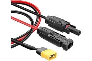YACSEJAO Solar-auf-XT60-Stecker-Kabel, Solar-Ladeadapter auf XT60H-Stecker-Verlängerungskabel, 16 AWG, für tragbare Wohnmobil-Powerstation, Lipo-Akku, 1,8m