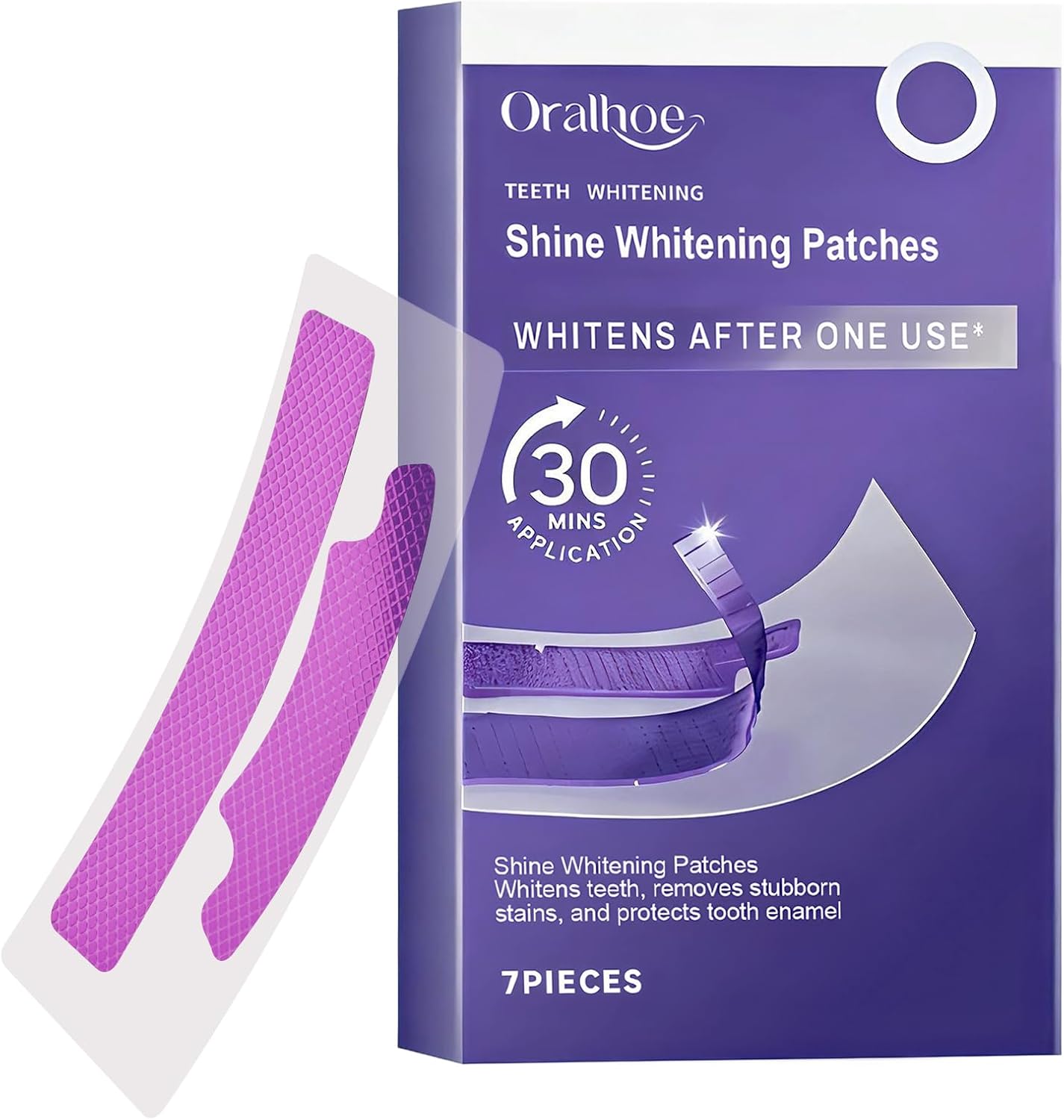 Tiras Blanqueadoras Dientes, 7PCS tiras blanqueadoras moradas, Tiras profesionales de blanqueamiento de dientes, Whitening Strips, Elimina Manchas Profundas, Para una sonrisa más luminosa