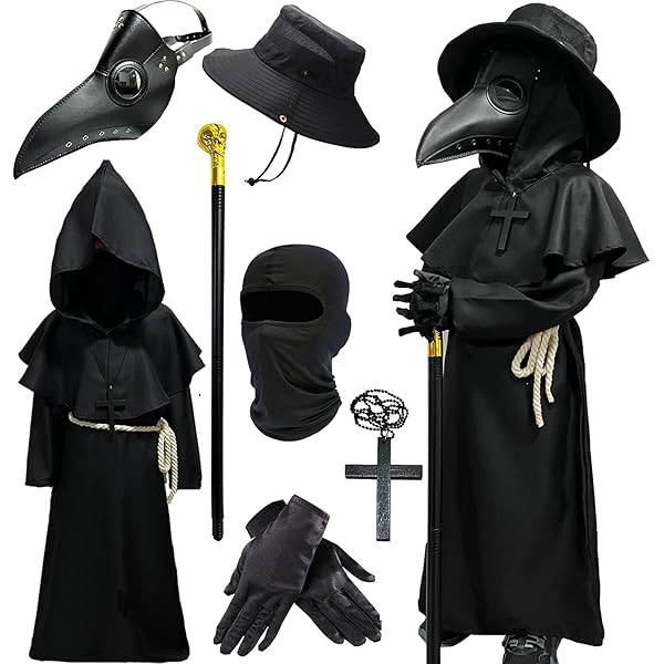 Riiriou Sensenmann Kostüm Für Halloween - Gruseliges Geist Outfit Mit Umhang, Sense & Handschuhen