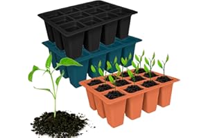 Holzsammlung Plateaux de Démarrage de Semis, Mini Serre pour Plantes, Lot de 3 Bac à Semis en Silicone Réutilisable 36 Cellules Serre Plateaux de Culture pour Plante Graines Serre Germination
