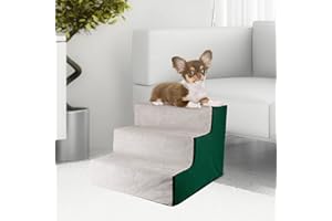 NAMSAN Escalera para Perros de 3 Pasos Fácil Montaje Escalera para Perros y Gatos, con Funda de Felpa Lavable, para Fofá o Cama, 42 x 40 x 31cm