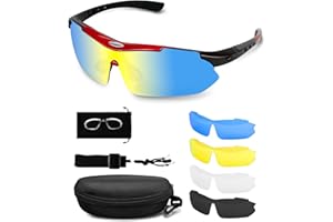 Hurdilen Polarized Cycling Sunglasses for Women Men, UV Protection Sunglasses for Mountain Road Cycling Interchangeable