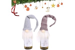 DONGSZQ Cubierta de Botella de Vino de Navidad,2 Piezas Cubiertas de Botellas navideñas,Decoración Cubierta Botella Vino,para decoración de Regalo de Botella de Vino de Navidad